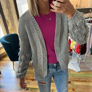 Bubble sleeve cardigan
